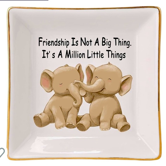 Elephant Ring Dish Holder Trinket Tray - Picture 1 of 3